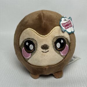 NWT Squeezamals Simon Sloth Plush Toy Brown PET Series 2017 Squishy Soft  4"